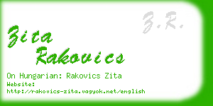 zita rakovics business card